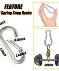 60-pack galvanized steel snap hooks, 3-inch, M8, 500 lb capacity