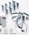 Heavy Duty Pallet Strapping Kit With Poly Strapping Tensioner, 100 metal seals shown up close, including size details