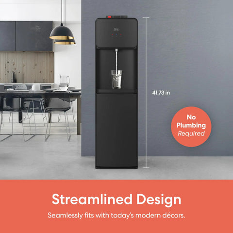 Bottom Load Water Cooler Dispenser With Hot Cold And Room Temp Water, 5 Gallon Bottle Ready, No Plumbing Needed in modern kitchen