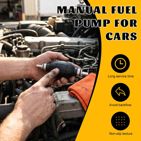 Real Deal Manual Fuel Transfer Pump With Hella Durable Rubber Bulb Grip Quick Prime Fuel Line 8mm 5 16 Inch Fits Most Cars Trucks And Boats Sweet Fix For Gasoline Diesel Engines in hand over engine.
