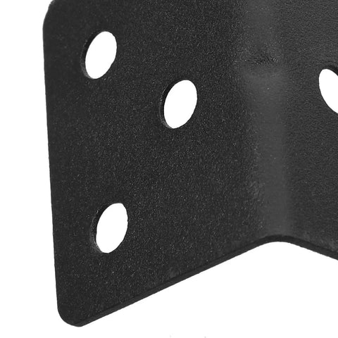 Close-up of Heavy Duty L Shaped Shelf Brackets With Screws, Set Of 12 In Cold Rolled Steel For Cabinets And Furniture, featuring slot holes