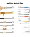 Multiple needle sizes from Dope All In One Punch Needle Kit For DIY Embroidery With Wooden Handles Finger Cots Storage Bag And Tools