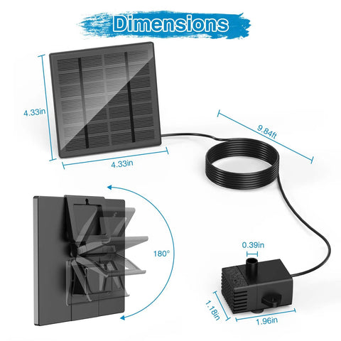 Solar Fountain Kit With Glass Panel Holder No Battery DIY Mini Solar Water Pump Works In Shadow With Sucker Mount for Bird Bath.