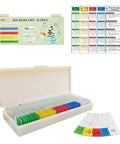 Must Have 50 Prepared Microscope Slides Kit With Diverse Plant, Animal, And Microorganism Specimens For Biology STEM Learning, Includes 5 Instruction Cards And 2 Cleaning Cloths. 50-slide plastic case with color tabs