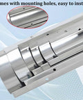 Close-up of Set Of 20 Stainless Steel Cable Raceway 39.37 Inch Long Cord Concealer System With Mounting Holes