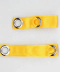Yellow Tie Cord Leash For Game Fowl And Poultry, Adjustable Nylon Strap For Chickens with metal rings detail