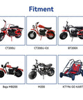 Image showing fitment options for Aluminum 212 Hemi Flywheel including CT200U, BT200X, Baja MB200, M200, KT196 go-kart models.