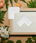 Epe Foam Corner Protectors Pack Of 12 White Lightweight Multi Purpose Edge Cushions on wooden frame with flowers