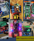All In One Smd Capacitor And Resistor Kit With 2460 Pieces in use on various electronic circuit boards