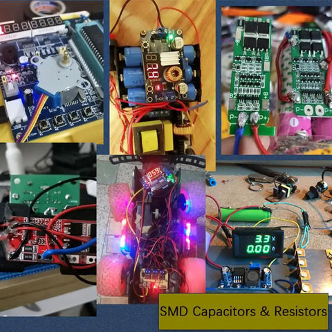 All In One Smd Capacitor And Resistor Kit With 2460 Pieces in use on various electronic circuit boards