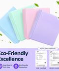 Two Inch D Ring Binder Set Pro Grade Two Pack with 500 Sheet Capacity in Assorted Pastel Colors, eco-friendly certifications visible