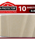 Heavy Duty Felt Furniture Pads For Hardwood Floors, Ultra Thick Protective Shields That Stop Scratches Cold, 10 pack of beige 8x6 inch sheets.