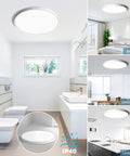 Ultra Slim 12 Inch LED Flush Mount Ceiling Light, 5000K Daylight White, 3200 Lumen, 24W installed in bathroom, bedroom, kitchen