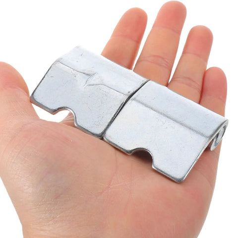 Heavy Duty Left Side Truck Cargo Box Panel Hinges Two Sets displayed in hand, showcasing sturdy, compact design for easy installation.