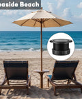 Umbrella Hole Ring Plug Cap Set For Outdoor Patio Tables Thick Parasol Hole Cover Insert Weatherproof Black Ring And Cap Kit on beach
