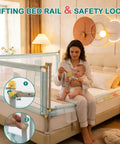 Bed Rail For Toddlers And Kids Twin To Cal King Mattresses With Swing Down Guard Blue Dinosaur 3 Sides in bedroom