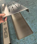 Pro Grade Trench Drain Kit With Removable Channel And Grates For Outdoor Yard Patio Deck Garden Lawn Pathway Drainage System Built To Last And Weatherproof Stainless Steel close-up