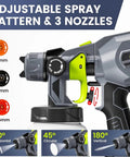 Cordless HVLP Paint Sprayer With 2 Batteries And Charger, 3 Copper Nozzles And 3 Spray Patterns, 800ml Cup, close-up of nozzle adjustment