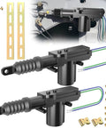 Universal 12V Door Lock Actuator Kit For Cars And Trucks With Easy Install Tool Set 2 Wire Electric Blend Actuators shown with accessories