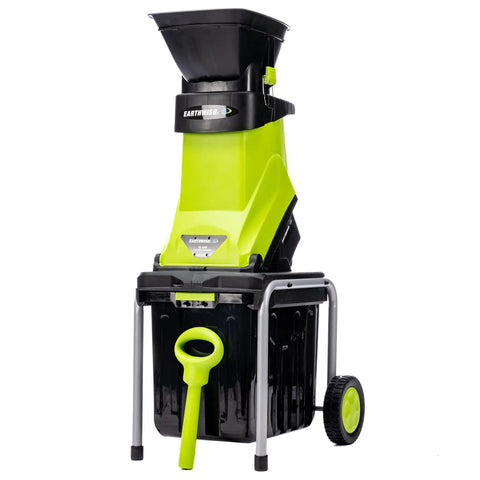 15 Amp Corded Electric Garden Chipper With Collection Bin For Branches Up To 1.8 Inches On wheels for yard cleanup