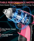 Close-up of Straight Up Handy Compact Cordless Screwdriver With Forward Reverse Control showcasing 3.5 Nm torque feature.
