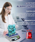 Heavy Duty Digital Counting Scale 30Kg 66Lb With Zero Point One Gram Precision For Coins And Parts shown with counting alarm function