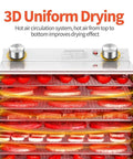 Straight Up Boss Stainless Steel Freeze Dryer With Twelve Sturdy Trays And Smart 12 Hour Timer showing hot air circulation for uniform drying.