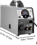 6 In 1 200 Amp MIG Welder With Flux Core TIG MMA Semi Auto Welding Machine showing dimensions