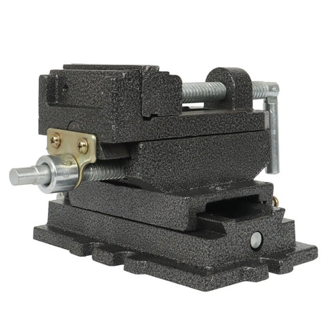 Heavy Duty Metal Milling Machine With 3 Inch Sliding Vice Drill Press And Cross Clamp Fixture For Precise Bidirectional Clamping And No Nonsense Secure Workholding, iron body