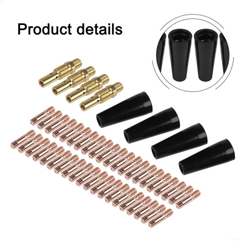 Flux Core MIG Welding Kit With Gasless Nozzles And 0.035 In Contact Tips And Diffusers For Easy Swaps, overview of set