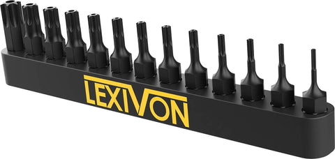 Tamper Resistant Torx Bit Set 13 Piece T4 Through T40 S2 Alloy Steel Impact Grade Security in Organizer Sleeve