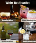 Shows various beverages bottled using Automatic USB Powered Siphon Pump For Bottling Home Brew Wine Beer Kombucha With Food Grade Hose Self Priming Design 2 Liters Per Minute No Mess Leak Low Noise Compact Portable Water Transfer Kit.