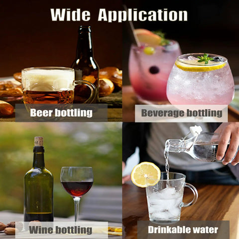 Shows various beverages bottled using Automatic USB Powered Siphon Pump For Bottling Home Brew Wine Beer Kombucha With Food Grade Hose Self Priming Design 2 Liters Per Minute No Mess Leak Low Noise Compact Portable Water Transfer Kit.