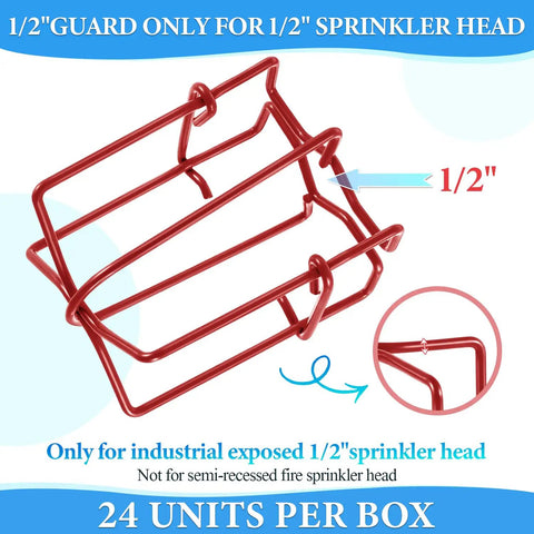 1/2 inch red fire sprinkler guard from 24 Pack Red 1/2 Fire Sprinkler Cage Guards Vandal Proof Protection Covers set.