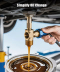Heavy Duty Steel Oil Drain Valve Adapter With 27mm X 2.0 Thread For Cars Trucks And Generators Extends Recessed Pans plug and play setup pouring oil.