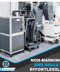 Heavy Duty Casters 8 Inch By 2 Inch, Aluminum Core, Polyurethane Tread, equipment with non-marking wheels in factory setting