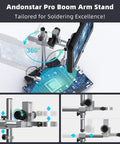 4K 60FPS HDMI Digital Microscope With 10.1 Inch Screen For Soldering And Coin Work Real Time Live View Pro Grade Picture Quality And Built In Microphone For Audio And 4K Video, boom arm stand