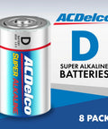 Pack Of 8 Super Alkaline D Cell Batteries Keeping Your Everyday Setup Humming With Grind Ready 1.5 Volt Power Non Rechargeable Plus A Tight Reclosable Pouch And Seven Year Shelf Life Pure Reliable Juice, featuring a D size battery.