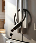 Child Proof Fridge Lock With Key For French Doors And Cabinets No Fuss Easy Install Refrigerator Safety Lock For Kids Black