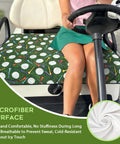 Hella Comfy Golf Cart Seat Covers Smooth Daily Ride Towel Blanket for Universal Two Seater showcasing a green microfiber surface with golf designs.