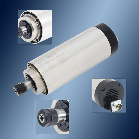 Beefy 1500W Air Cooled CNC Spindle Motor For Router And Milling 80mm Diameter 24000RPM 110V ER16 detail views