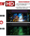 Comparison of Gold Auto Darkening Welding Lens with HD True Color and non-HD; clearer view with the HD model, for pancake and pipeliner hoods.