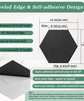 High Density Hexagon Acoustic Panels Peel And Stick Sound Blocking Wall Tiles Awesome For Home Practice Studios Podcast Rooms Music Tracks And Relaxed Vibes Black 12 Piece Room Decor Cover with dimensions and features