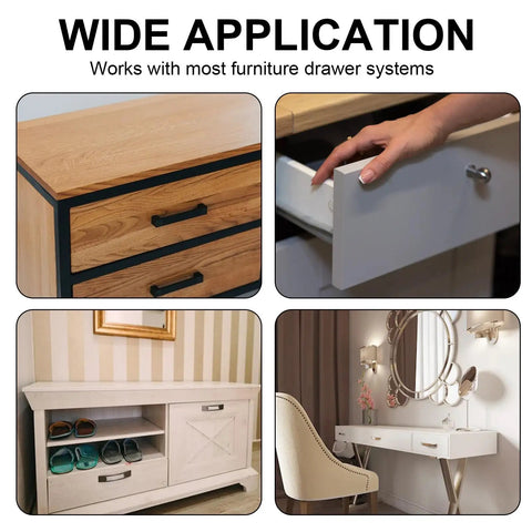Wide application image showing 10 Sets Brown Plastic Drawer Track Slides And Glides With Mounting Screws For Home Makeovers in furniture.