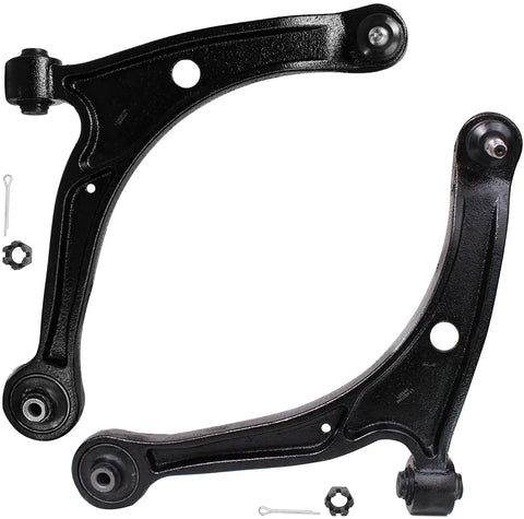 10pc Front Suspension Kit for 2006 to 2008 Honda Pilot and Acura MDX Includes Lower Control Arms Sway Bar Links Inner and Outer Tie Rod Ends Plus Boots Upgrade Your Daily Driver Ride Quality, black lower control arms