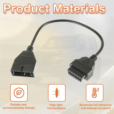 Obd2 To Obd1 GM Adapter For GM Vehicles OBD1 Scanner Extension Cable 12 Pin To OBDII 16 Pin Cable with product materials info