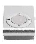 Silver Two Pack Portable Clip On MP3 Players With Aluminum Alloy Bodies, Mini Digital Music Players close-up view of controls