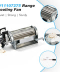 Cooling Fan Replacement For Range Oven Control Panel W11107275 with steel fan blades and connectors, quick swap design