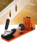 Pro Grade 15 Degree Pocket Hole Jig Kit with Aluminum Alloy Construction in Bright Orange for precision drilling