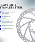 Image of 160mm 6-Bolt Stainless Steel Disc Brake Rotor For Road, MTB, and BMX Bikes with highlighted features and details.